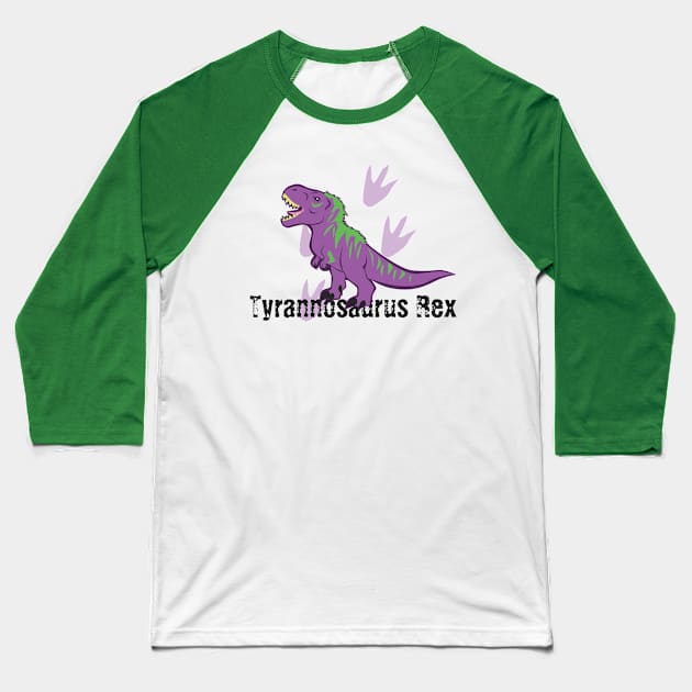 Cute Tyrannosaurus Rex Baseball T-Shirt by SakuraDragon